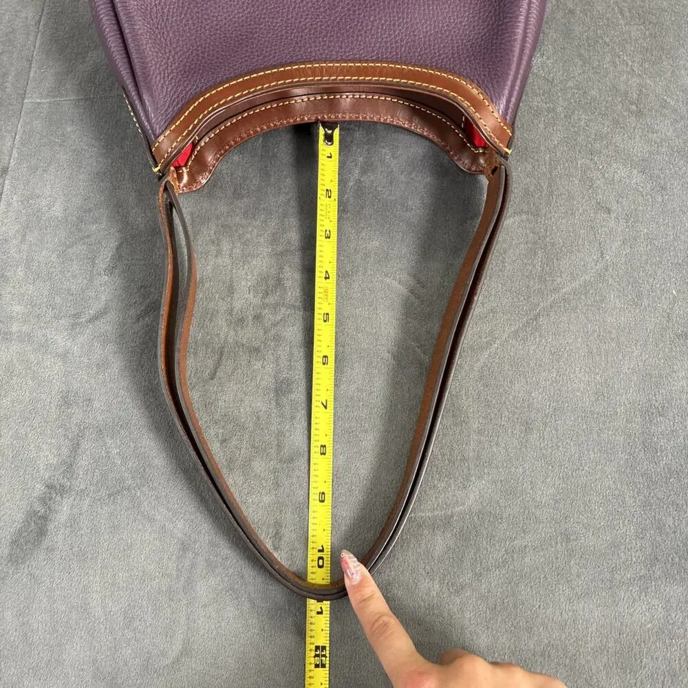 Dooney & Bourke Derby Dark Purple Pebble Leather Small Shoulder Bag Charity